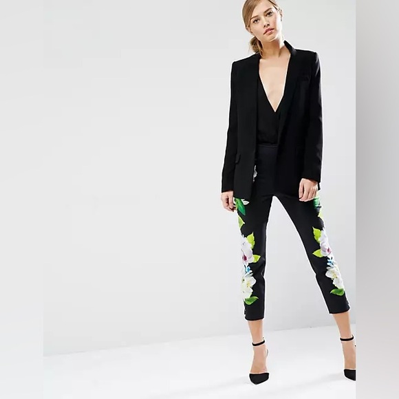 Ted Baker Galla Trousers in Mirrored Forget Me Not Print Sz:2/US6 - Picture 12 of 12